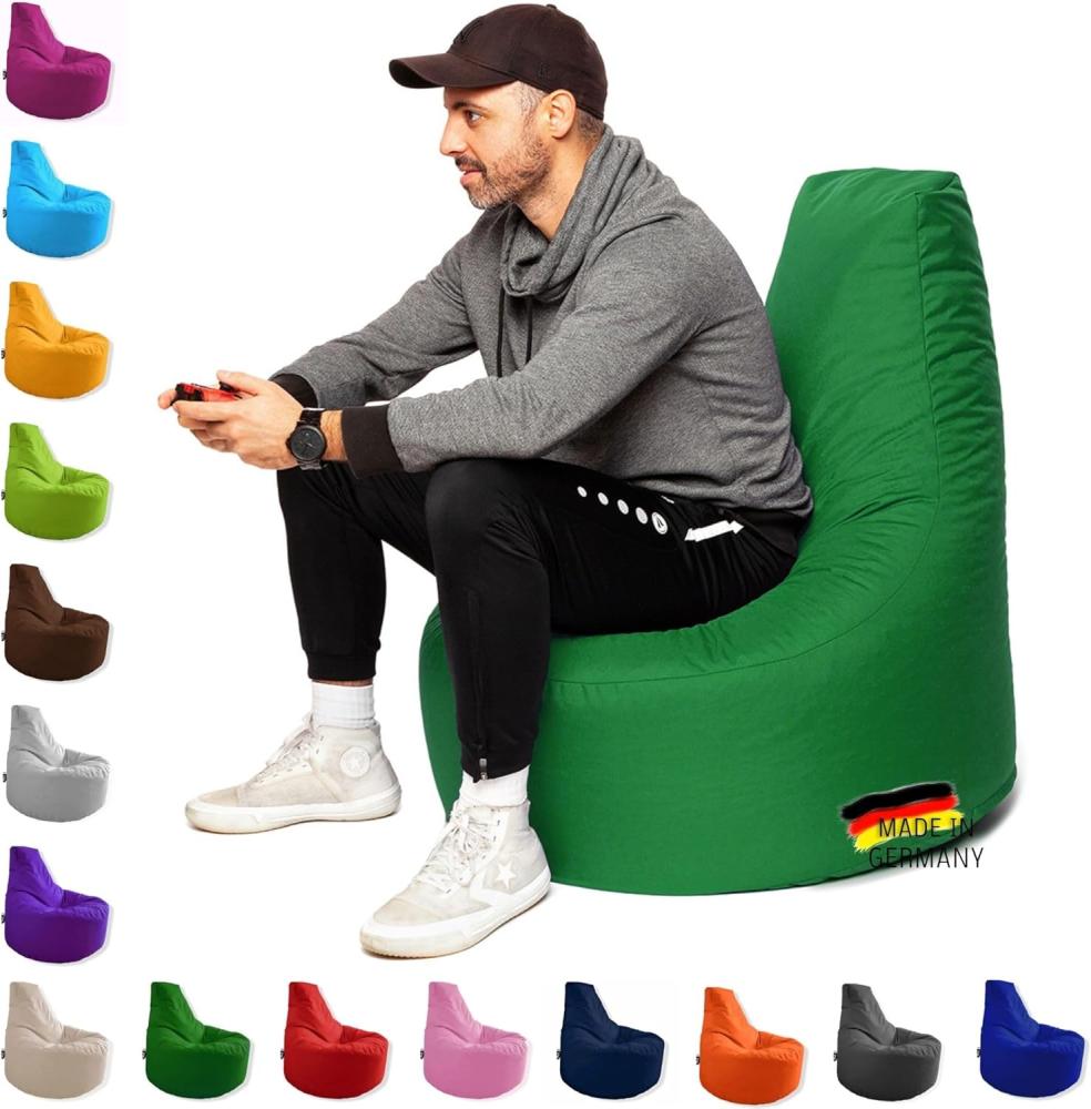 Patchhome Gamer Kissen Lounge Kissen Sitzsack Sessel Sitzkissen In & Outdoor geeignet fertig befüllt | Grün - Ø 75cm x Höhe 80cm - in 2 Größen und 25 Farben Bild 1