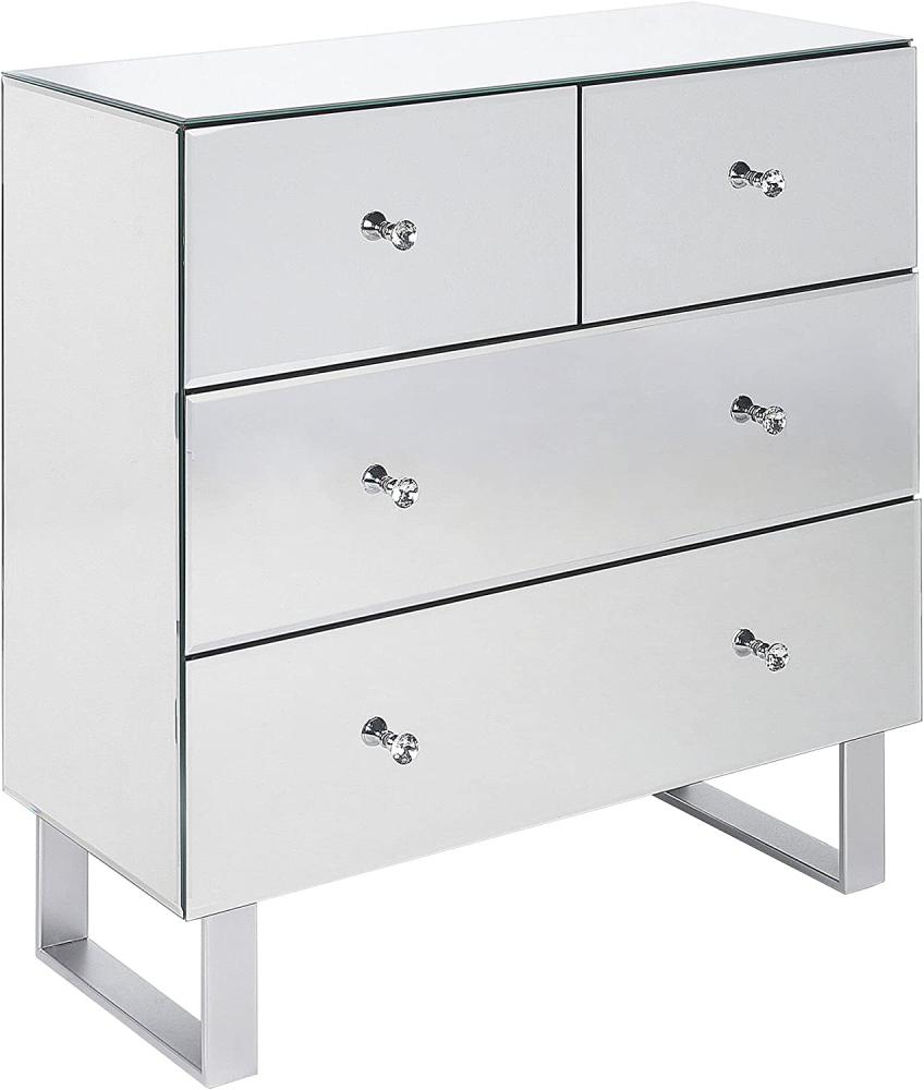 Kommode mit 5 Schubladen NESLE 80 cm Silber Bild 1