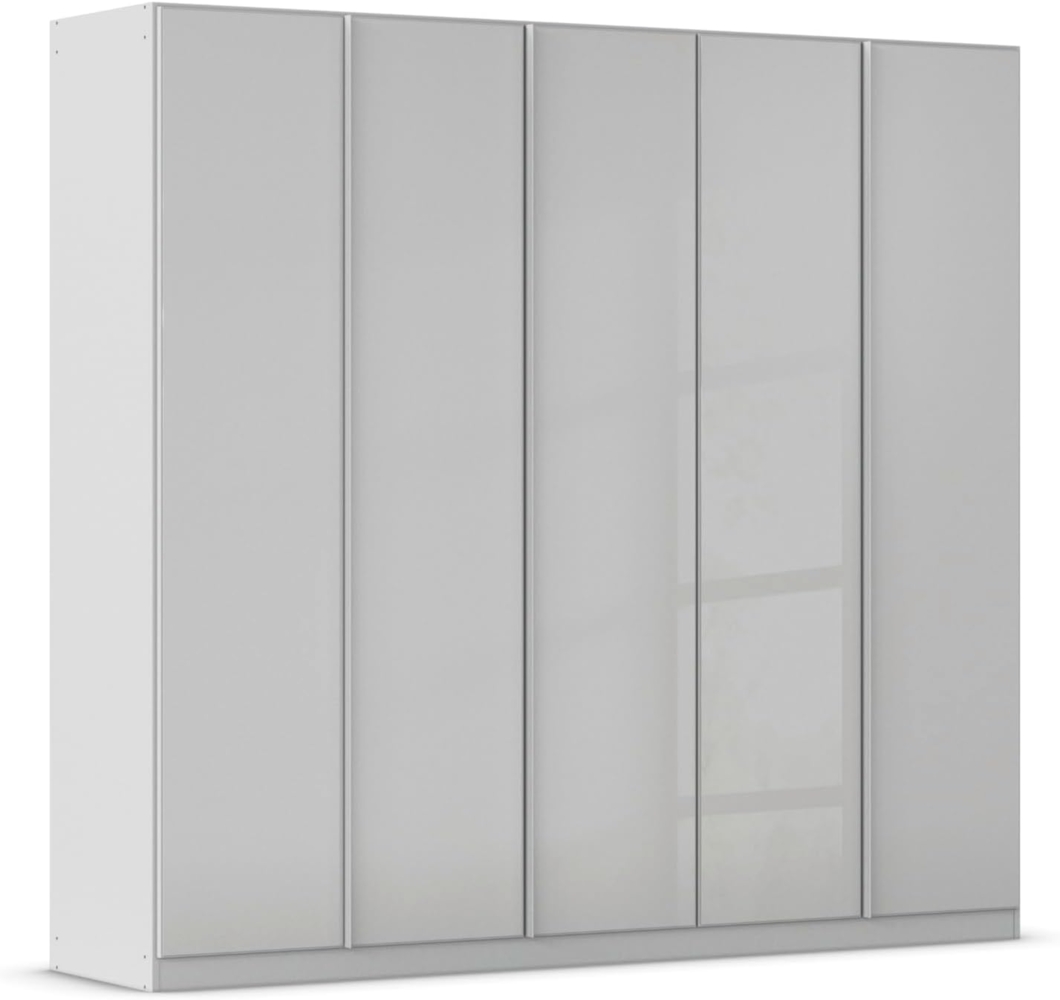 Rauch Möbel Monostar, Drehtürenschrank, Kleiderschrank, Kleiderschränke, Garderobe, 5-türig, 5 Glastüren, Farbe Glas seidengrau/Seidengrau, 226 x 210 x 54 cm Bild 1