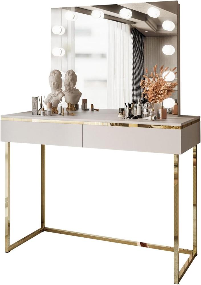 Lookway Schminktisch AURORA GOLD ELITE Kaschmir mit Spiegel Bild 1