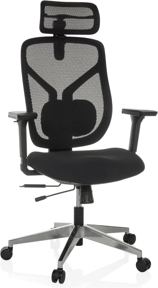 hjh OFFICE Bürostuhl ergonomisch CASSILIS B Netz Drehstuhl, Verstellbare Rückenlehne mit Lendenstütze, Körpergröße bis 220 cm, Schwarz Bild 1