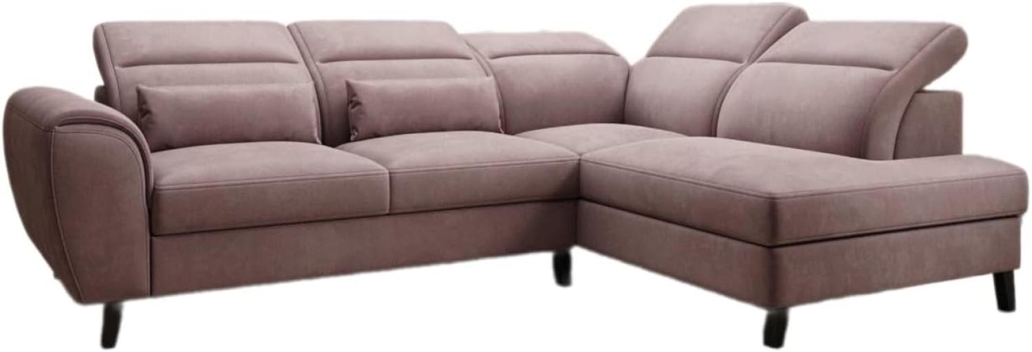 Designer Sofa Nobile mit verstellbarer Rückenlehne Samt Rosé Rechts Bild 1