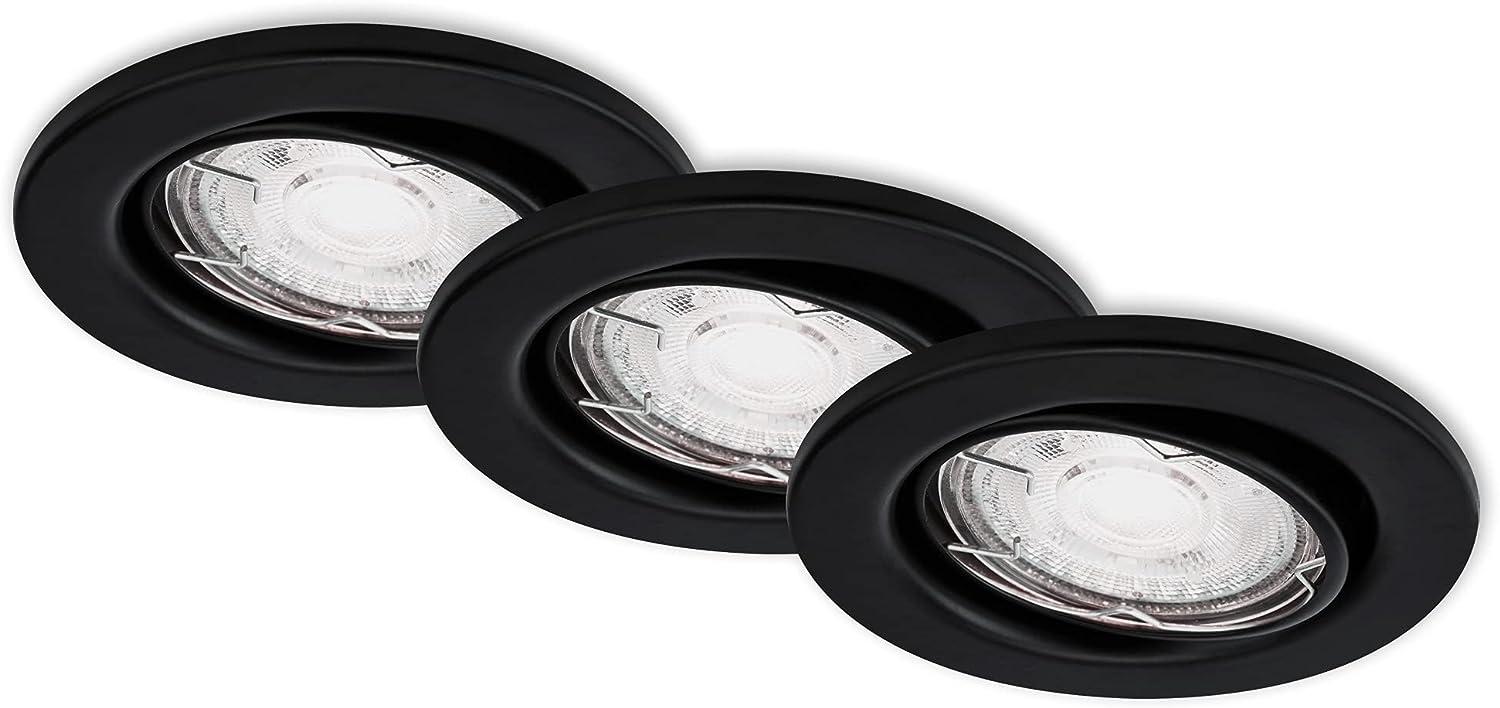 Di-Ka LED Einbauleuchte Sten 3er Set schwarz-matt Ø 8,5 cm GU10 5 W Bild 1