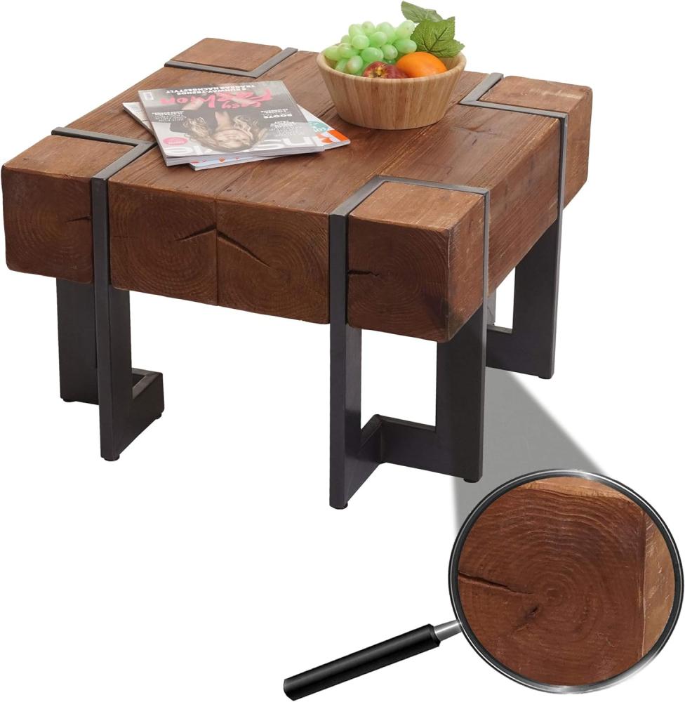 Couchtisch HWC-A15, Tanne Holz rustikal massiv ~ braun 60x60 cm Bild 1