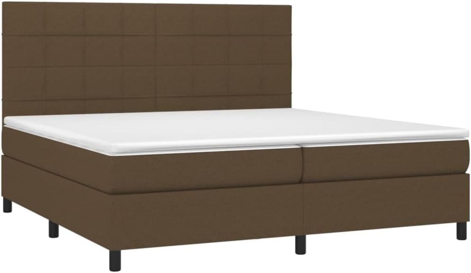 vidaXL Boxspringbett mit Matratze Dunkelbraun 200x200 cm Stoff, Härtegrad: H2 [3141804] Bild 1