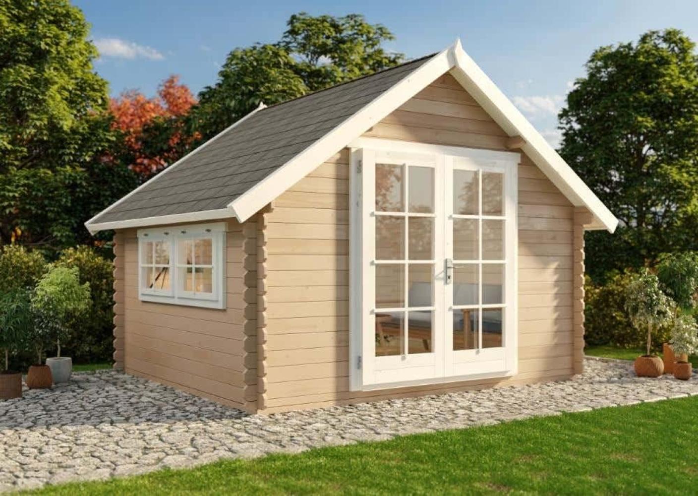 Alpholz Gartenhaus Modell Ronja-28 Gartenhaus aus Holz Holzhaus mit 28 mm Wandstärke Blockbohlenhaus mit Montagematerial Bild 1