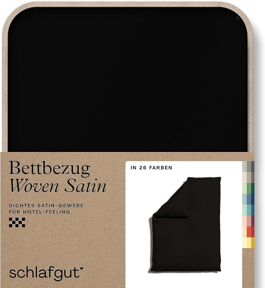 Schlafgut Woven Satin Bettwäsche|Bettbezug einzeln 135x200 - 140x200 cm| off-black Bild 1