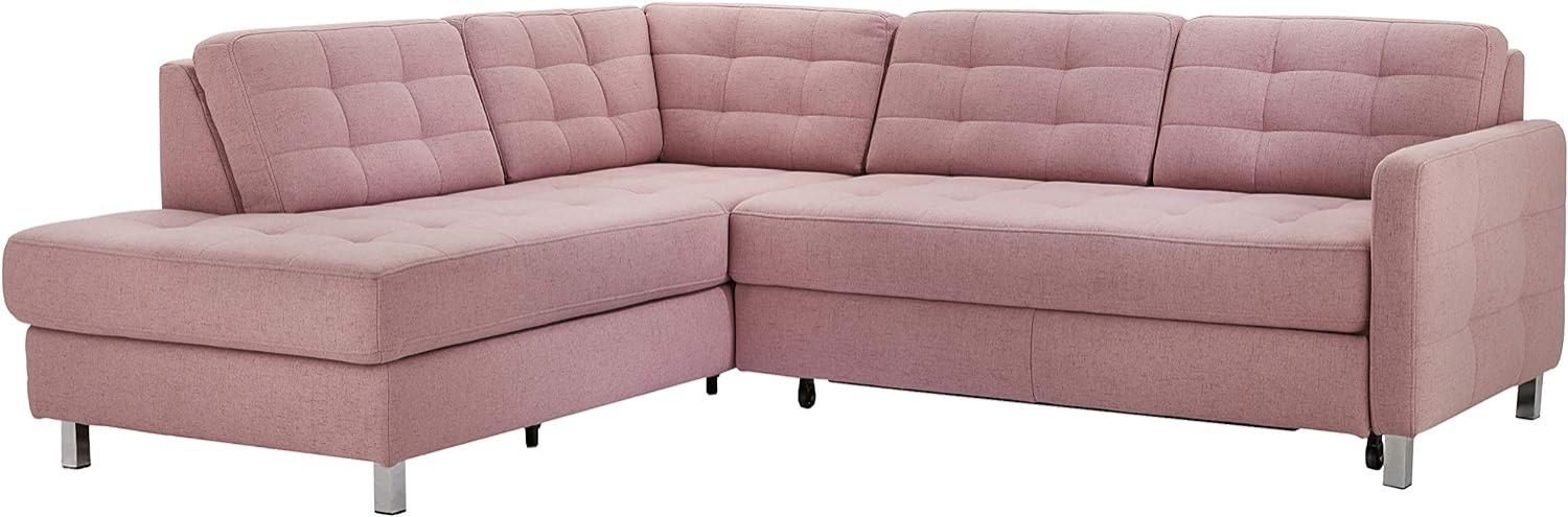 CAVADORE Ecksofa Piccoli mit Ottomane links / Sofaecke im modernen Design / 233 x 80 x 196 / Flachgewebe Altrosa Bild 1