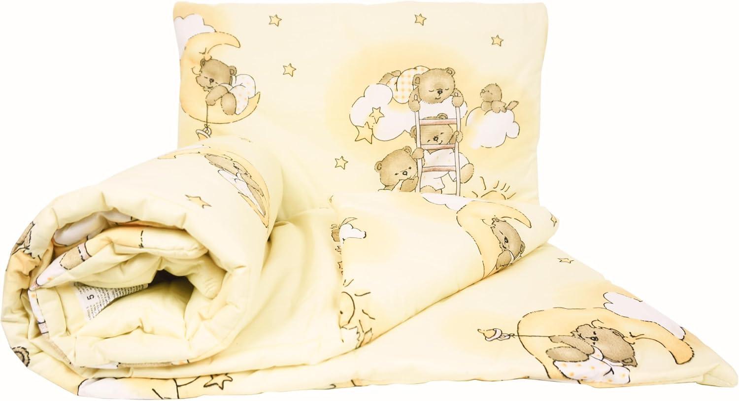 2 Stück Baby Kinder Quilt Bettdecke & Kissen Set 120x90 cm passend für Kleinkinderbett Muster 3 Bild 1