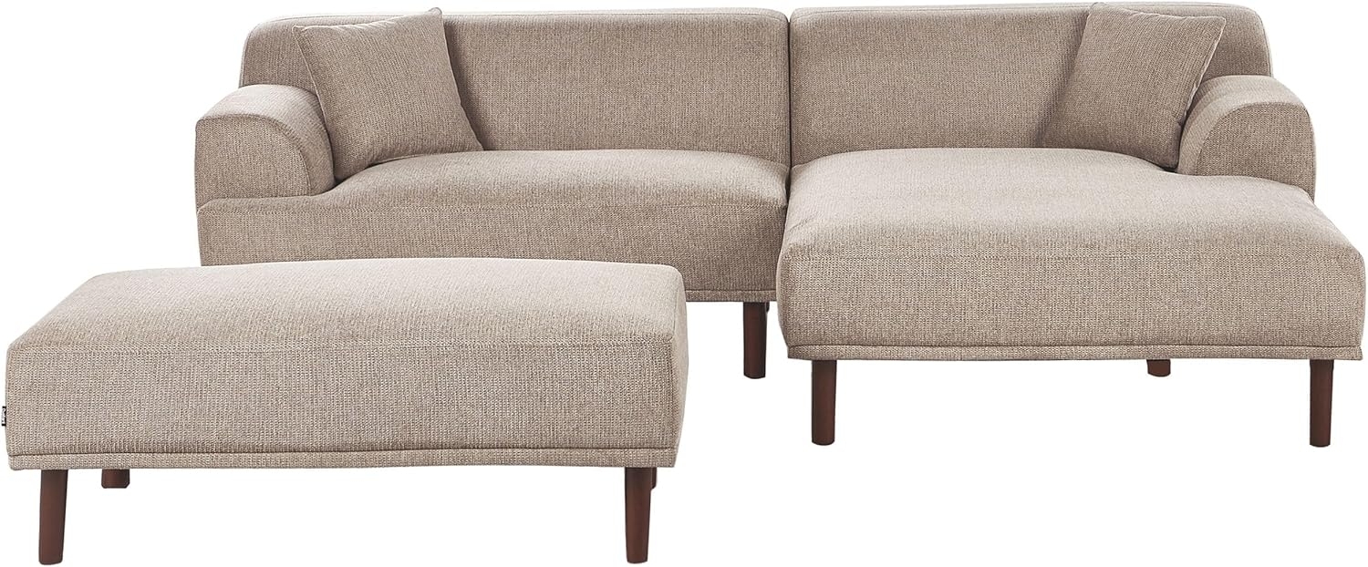 3-Sitzer Ecksofa Stoff taupe linksseitig mit Ottomane HOLT Bild 1