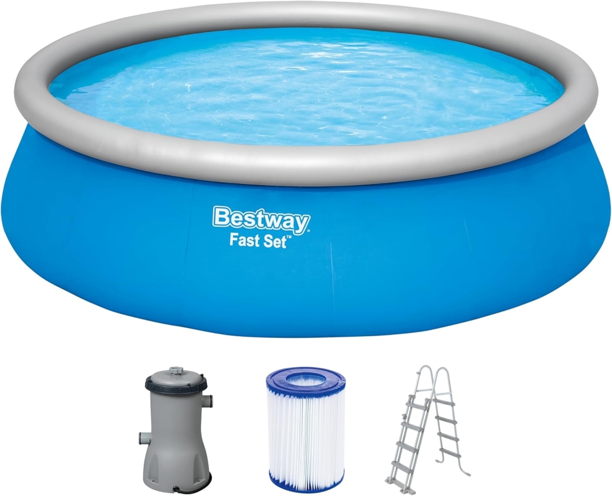 Bestway Fast Set Aufblasbarer Swimmingpool Rund 457x122 cm 93110 Bild 1