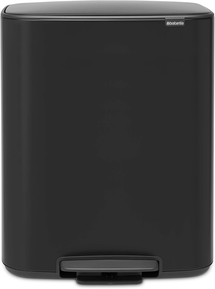 Brabantia BO Treteimer Mülleimer, Stahl, Matt Black, 60L Bild 1