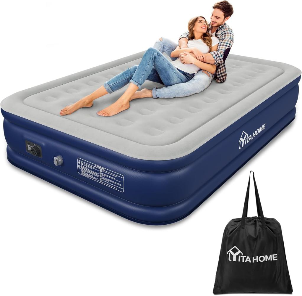 YITAHOME Luftmatratze Selbstaufblasend, Luftbett mit Integrierter Elektrischer Luftpumpe,Aufblasbare Matratze Bett mit Aufbewahrungstasche für Camping Gästebett Bild 1