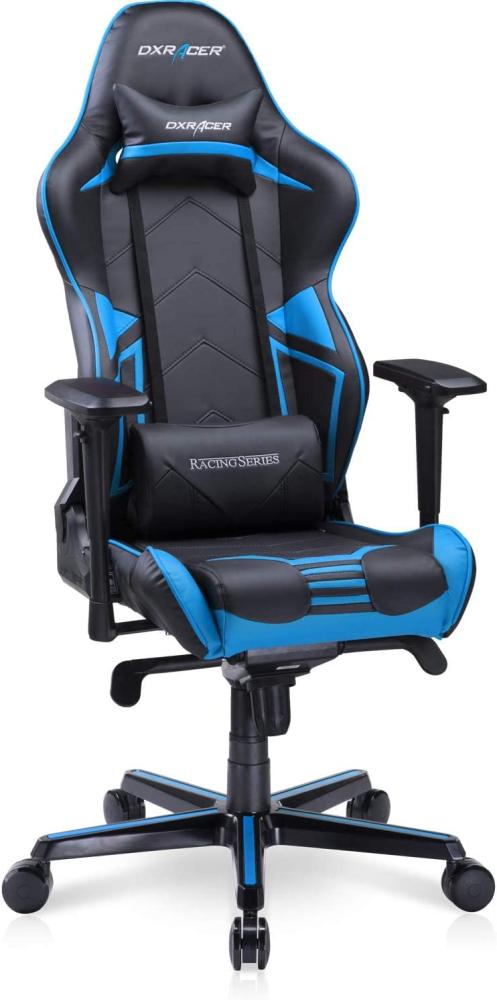 DXRacer Racing Pro Series R131-NB Gaming Stuhl aus Kunstleder, Schwarz-Blau Bild 1