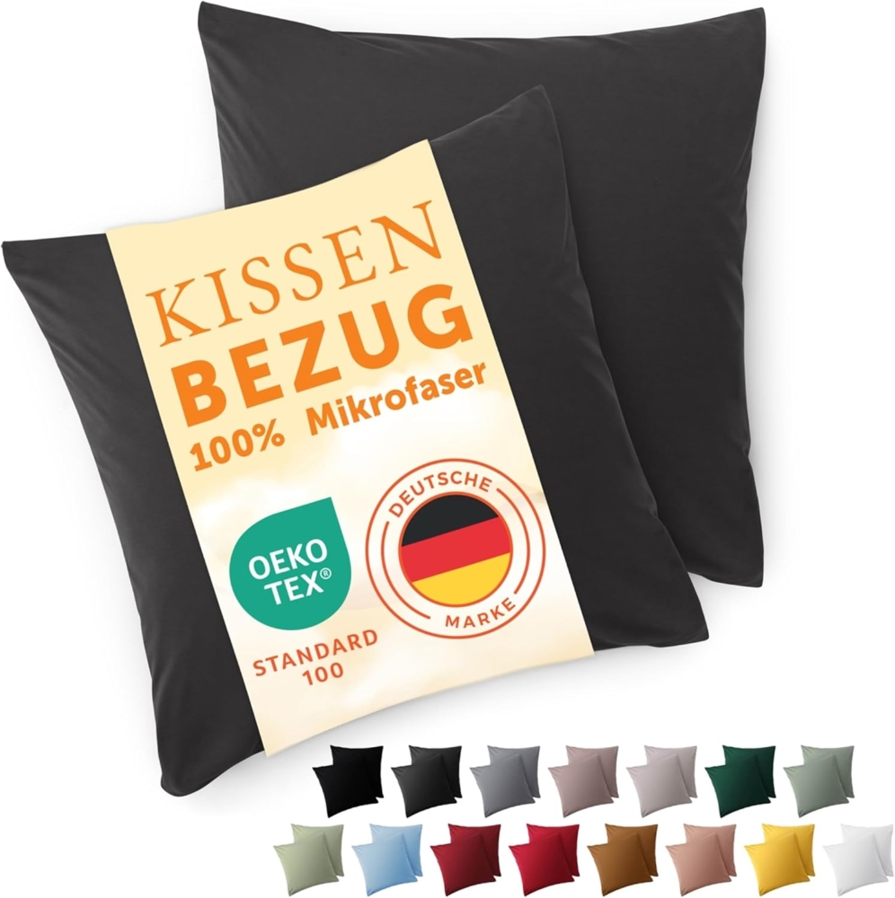 Blumtal Kissenbezüge aus gebürstetem Mikrofaser-Gewebe - Oeko-TEX zert. Kissenbezüge, (2 Stück), mit Reißverschluss oder Verschlusslasche Bild 1
