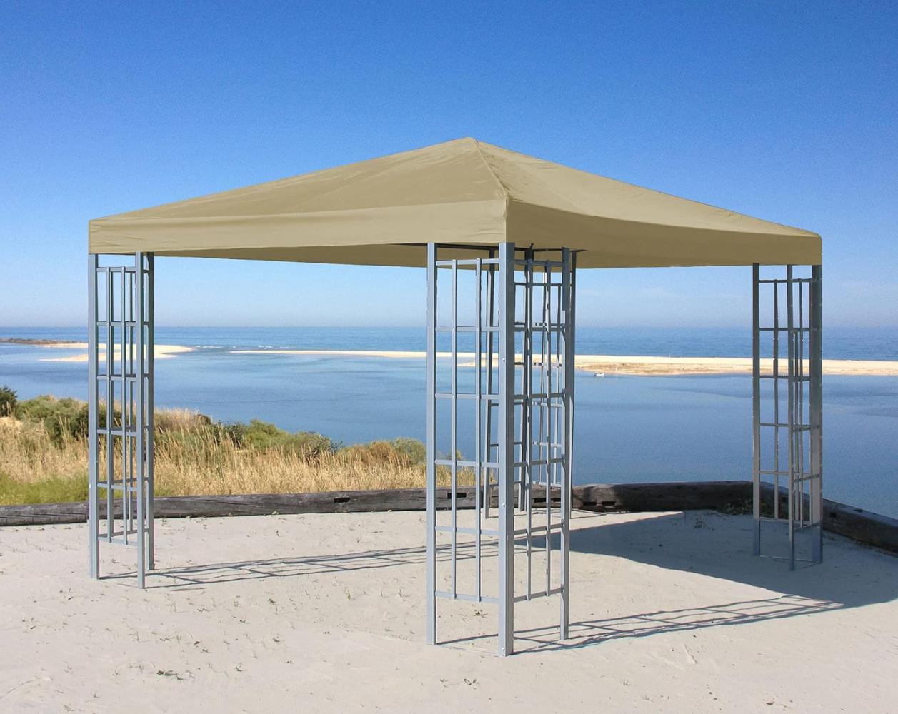 Rank Pavillon 3x3m Beige Metall Bild 1