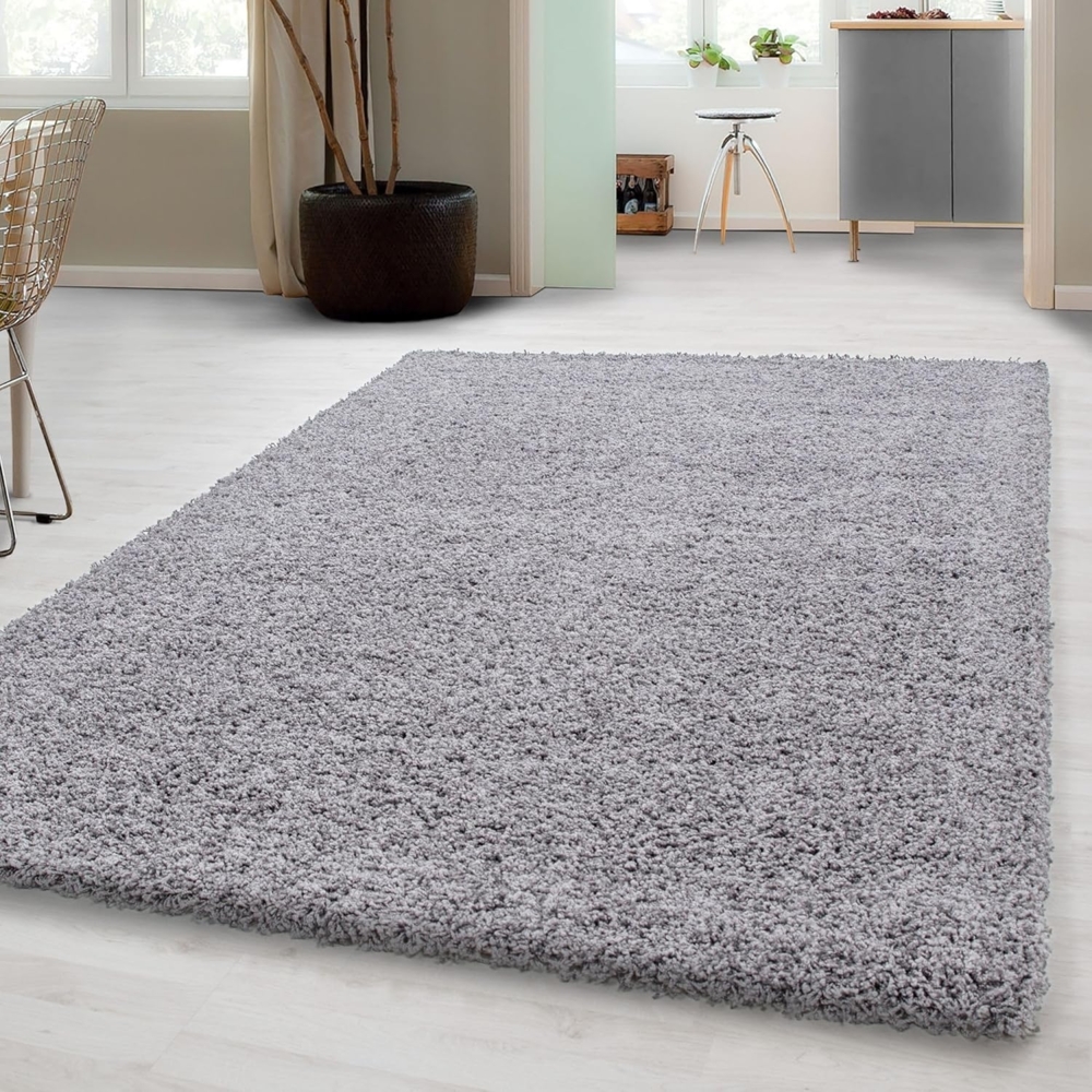 Carpetsale24 Shaggy Hochflor Teppich Läufer Flur 80x150 cm Hellgrau - Weicher, Flauschiger Teppich Wohnzimmer – Moderner, Rutschfester Badezimmerteppich & Küchenläufer, Bettvorleger Schlafzimmer Bild 1