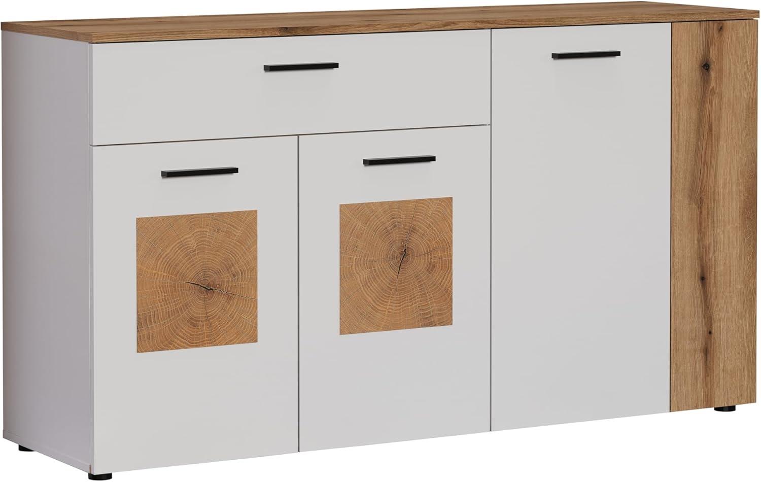 Sideboard Vianna in weiß und Eiche 150 cm Bild 1