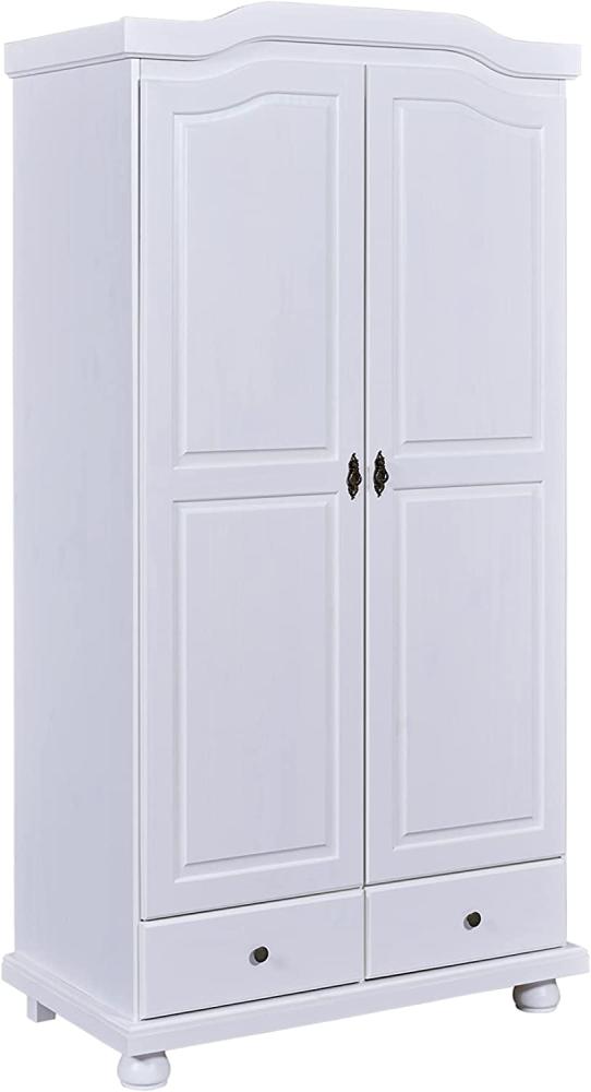 Kleiderschrank REUTTE weiß Dielenschrank 2 Türen Kiefer Bild 1