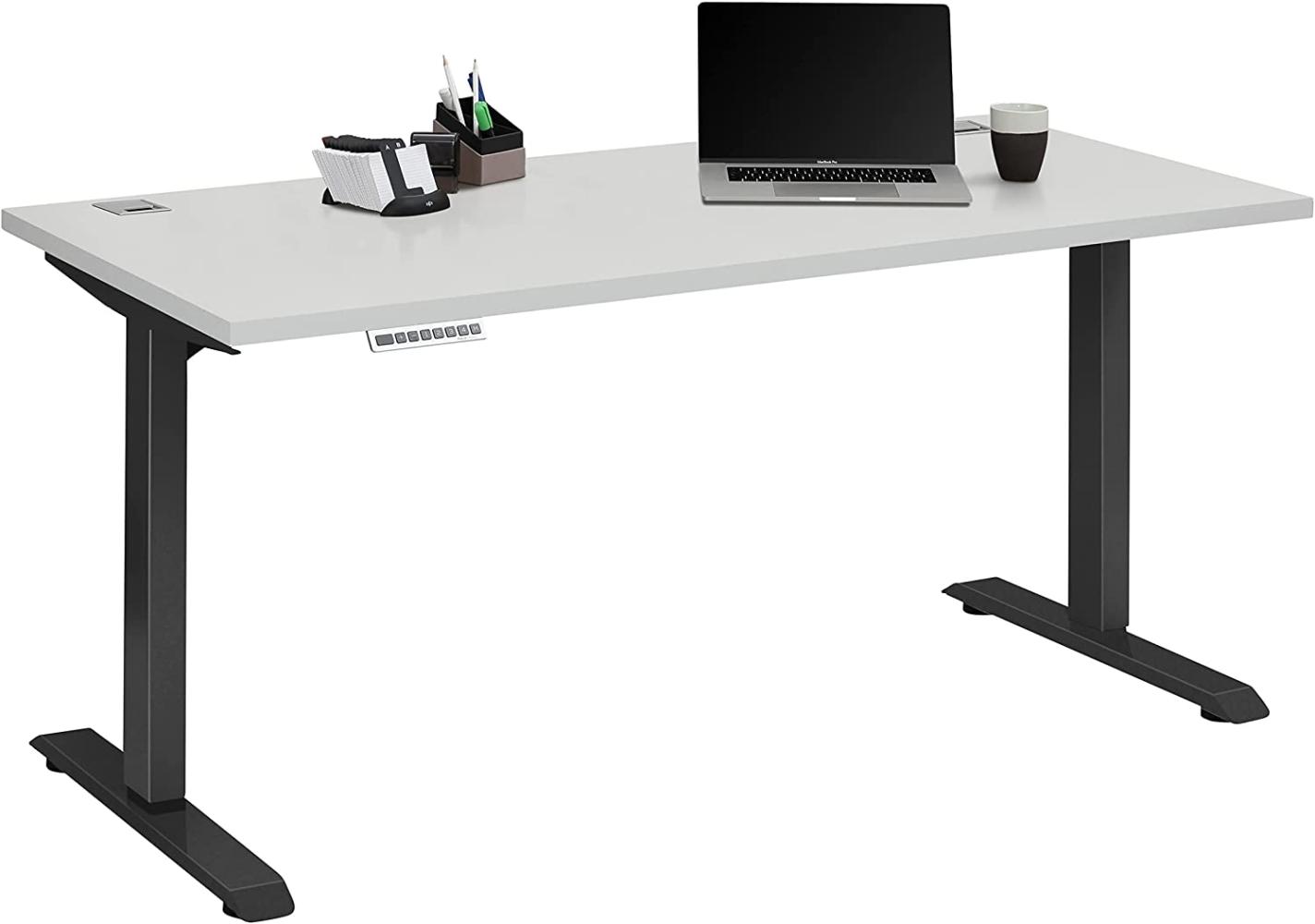 Schreibtisch >EDJUST< (BxHxT: 175 x 120 x 80 cm) in Metall anthrazit - platingrau Bild 1