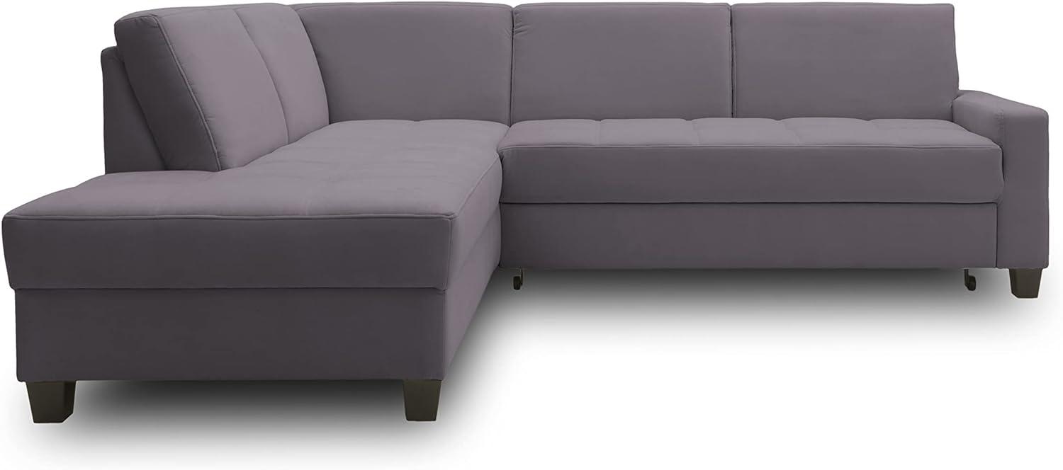 DOMO Collection Londrina Ecksofa, Eckcouch in L-Form, Ecke, dunkelgrau, 209x243 cm Bild 1