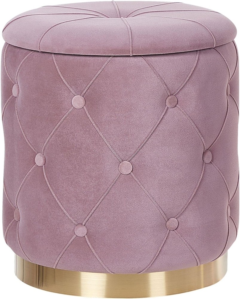 Pouf PUEBLO 2er Set Rosa Samtstoff 40 33 cm 40 33 cm Bild 1