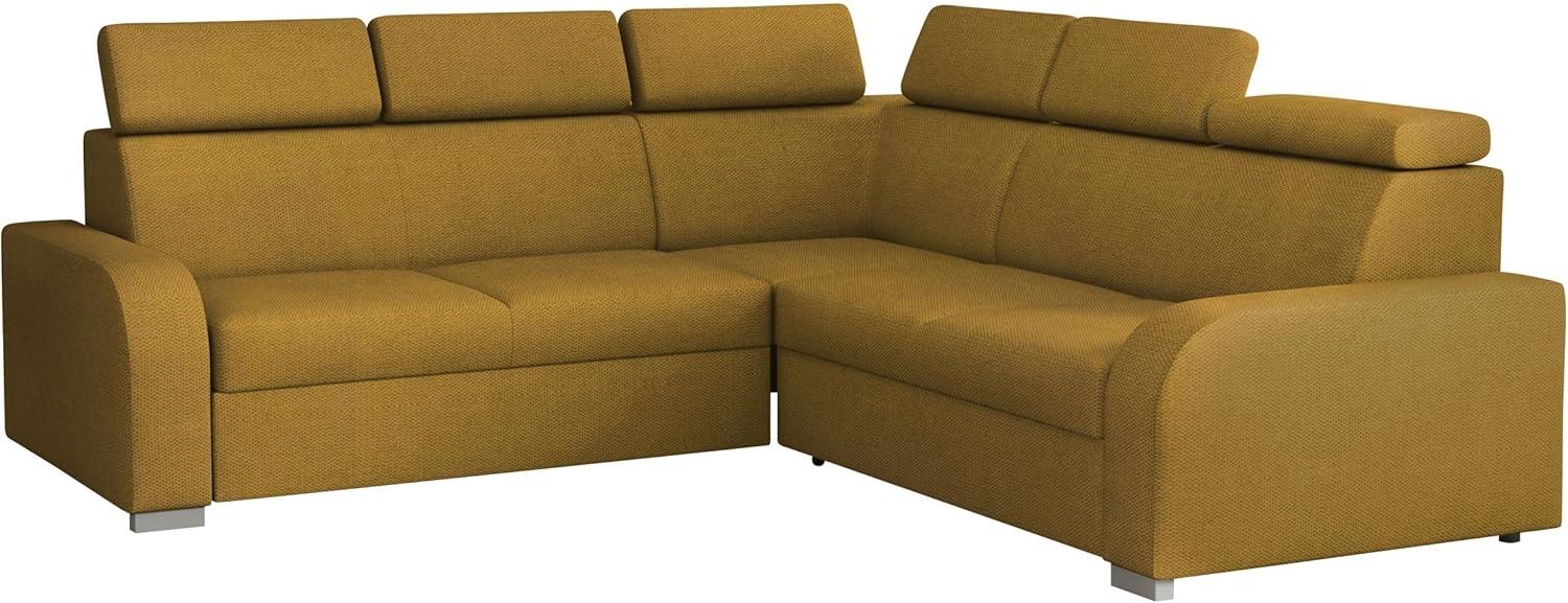 Ecksofa Apollo 2rR2p mit Schlaffunktion und Bettkasten, L-Form, Einstellbare Kopfstützen (Farbe: Crown 10) Bild 1