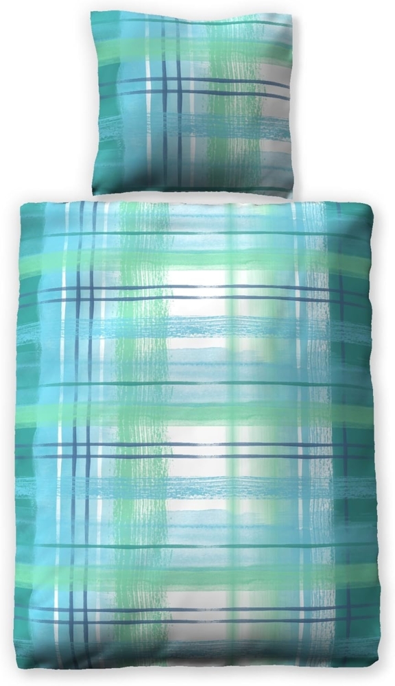 jilda-tex Bettwäsche Watercolor Blue, Seersucker, 2 teilig, mit grafischem Muster Bild 1