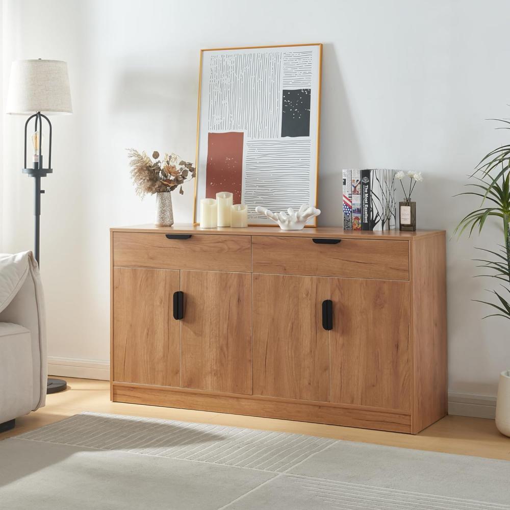 Sideboard Varkaus 75x140x40cm MDF Eichenoptik [en. casa] Bild 1