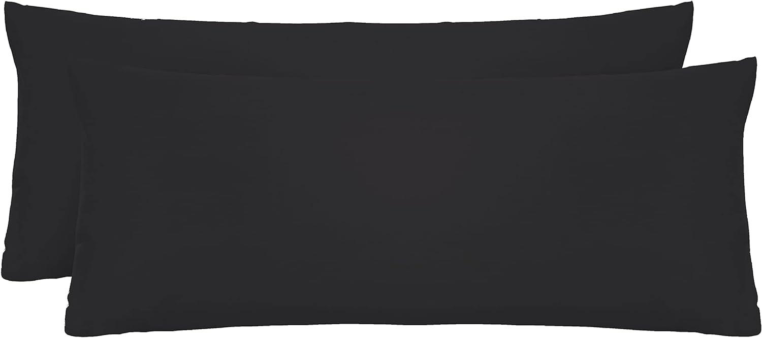 biberna Feinjersey-Kopfkissenbezug 0077144 schwarz 2X 40x80 cm Bild 1