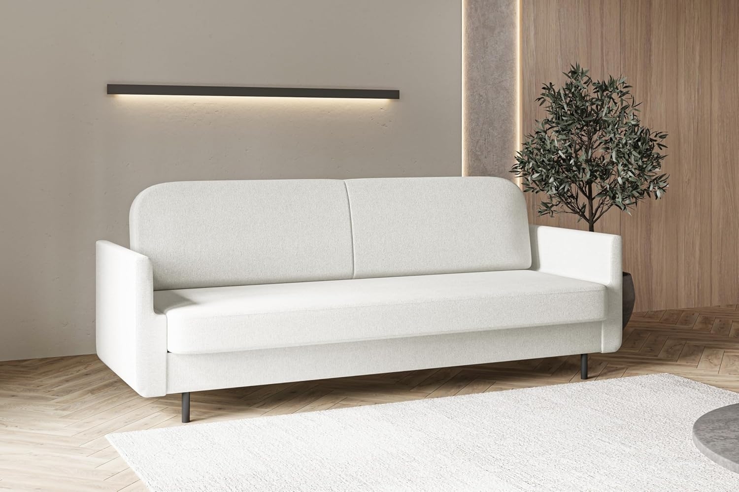 MOEBLO Schlafsofa POUCH, – Sofa Couch für Wohnzimmer elegantes Polstersofa 3-Sitzer-Sofa mit Bettfunktion, Wohnzimmermöbel und Schlaffunktion, (BxHxT): 221x87x84 cm Bild 1