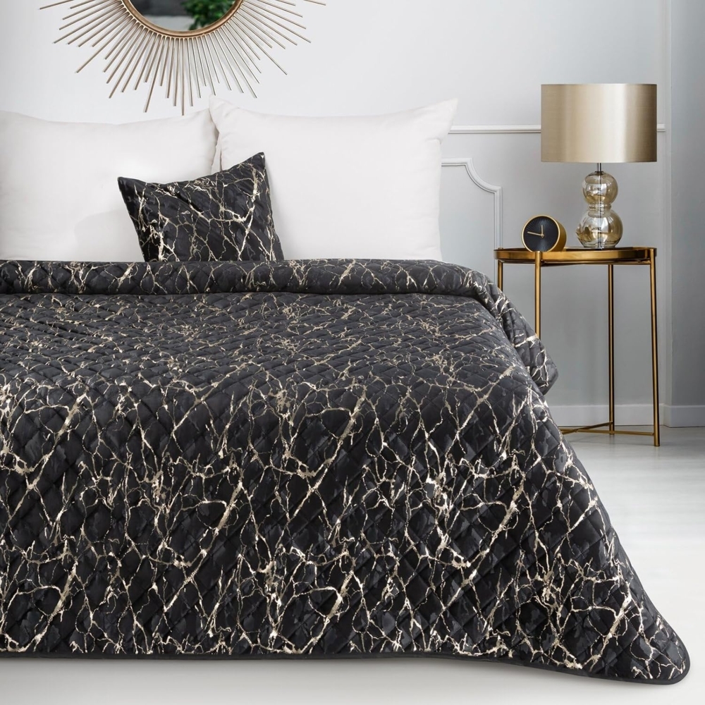Elegante Tagesdecke Decke BLINK 4 schwarz 220x240 cm schwarz champagner Bild 1