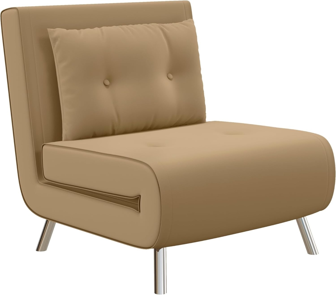 HOMCOM Sessel Schlafsessel, Relaxsessel mit Schlaffunktion, Liegesessel (Klappsessel, 1-St, Bettsessel), für Schlafzimmer, Wohnzimmer, Braun Bild 1