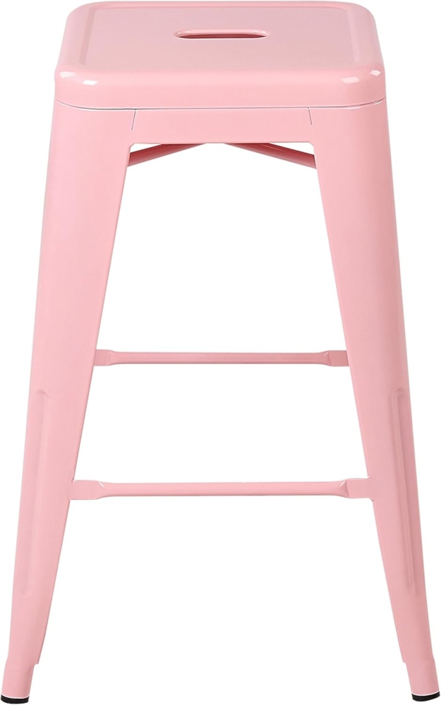 Set mit 2 Barhockern CABRILLO Metall Rosa Bild 1