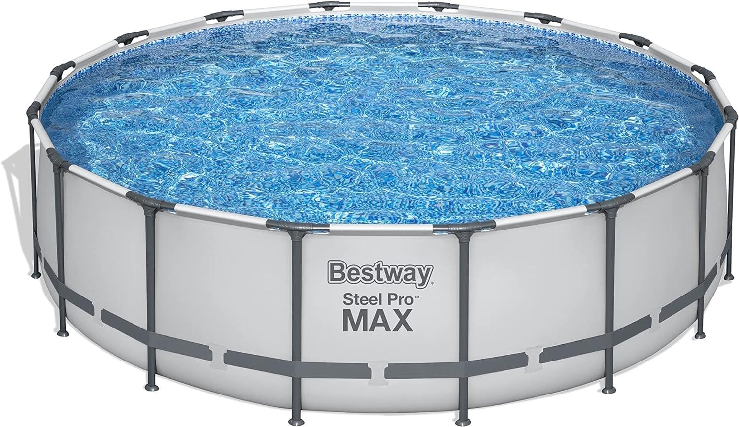 Steel Pro MAX™ Frame Pool Komplett-Set mit Filterpumpe Ø 488 x 122 cm , lichtgrau, rund Bild 1