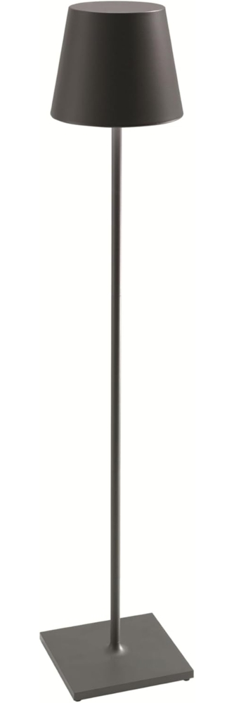 Zafferano Poldina Pro XXL - Dimmbare LED-Tischlampe aus Aluminium, Schutzart IP54, Innen-/Außenbereich, Kontaktladestation, Einstellbar H 150/81 / 69 cm, EU-Stecker (Dunkelgrau) Bild 1