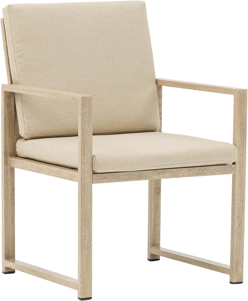 DRW Stuhl aus Metall Aluminium und Seil in Beige, 60 x 65 x 83 cm Bild 1