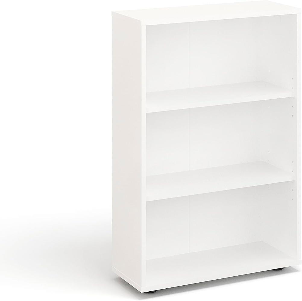 KOMTO Bücherregal Lumo 60 cm breit Regal mit 3, 4, 6 Ebenen und Höhenverstellbare Regale, Aufbewahrungsregal Bookshelf Weiß Bild 1