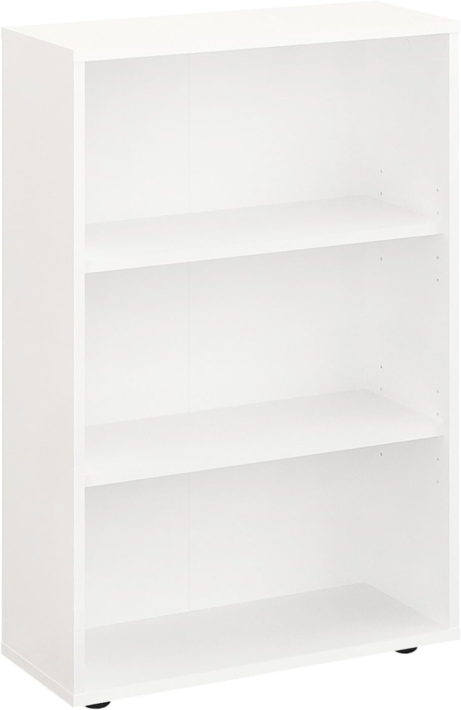 KOMTO Bücherregal Lumo 60 cm breit Regal mit 3, 4, 6 Ebenen und Höhenverstellbare Regale, Aufbewahrungsregal Bookshelf Weiß Bild 1