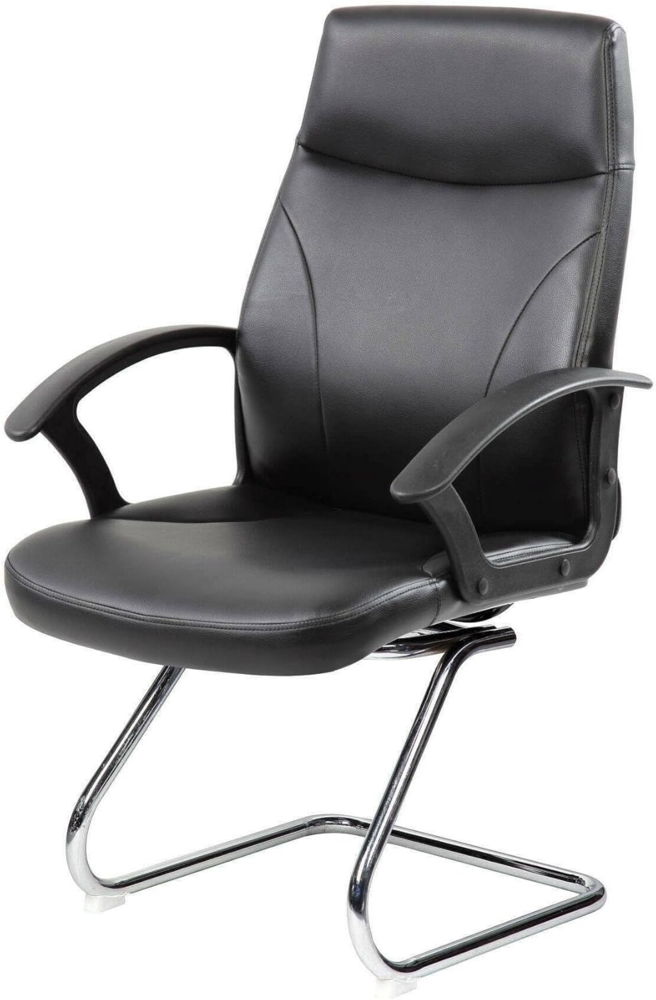 Dmora - Stuhl Macquarie, Chefsessel mit Armlehnen, Ergonomischer Bürostuhl, Schwarz, 60x59h95 cm Bild 1