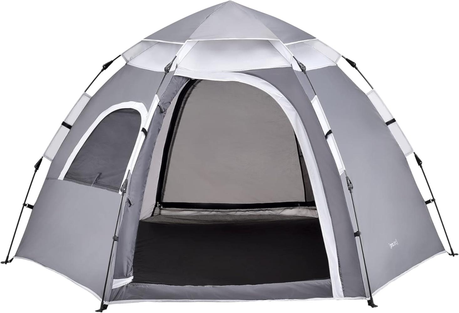 Campingzelt Nybro Pop Up Kuppelzelt 240x205x140cm Grau [pro. tec] Bild 1