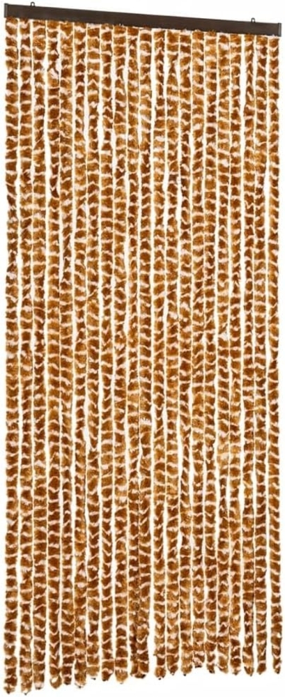 vidaXL Fliegenvorhang Ocker und Weiß 90x200 cm Chenille 377400 Bild 1
