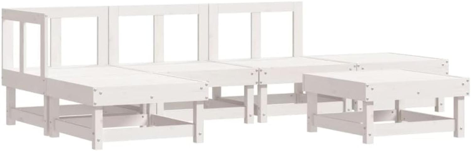 vidaXL 6-tlg. Garten-Lounge-Set Weiß Massivholz Kiefer 3186306 Bild 1