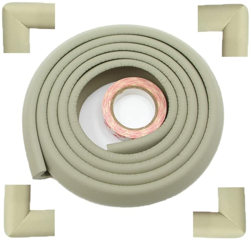 Kantenschutz Schaumstoff von Fairy Baby | Kantenschutz Eckenschutz | Kantenschutz Kinder Schwarz, Grau, Sahne, Braun | für Tische, Platten, Kommode (4M, Weiß) Bild 1