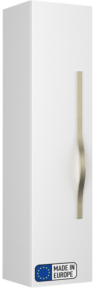BADEDU FILS Hochschrank 33 cm breit, Weiß, Griff Silber Bild 1