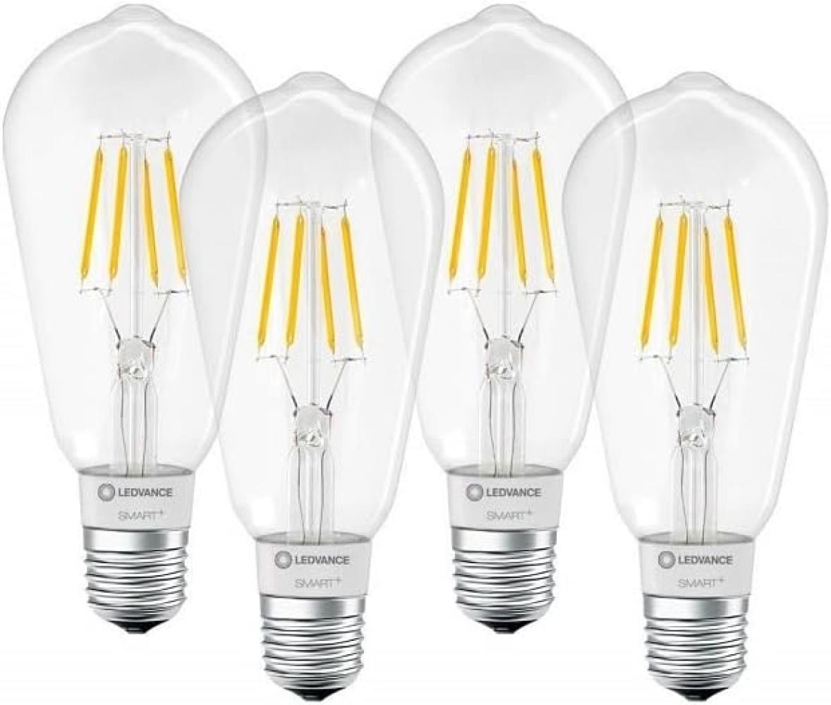 4 x LEDVANCE Smarte LED-Lampe mit Bluetooth Mesh Technologie, Sockel E27, Dimmbar, Warmweiß (2700K), Steuerbar mit Alexa, Google und Apple Bild 1