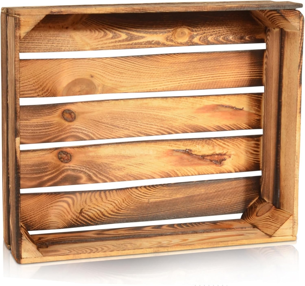 CHICCIE Holzkiste Regale Geflammt 50x40x15cm - Kisten Weinkisten (1 St) Bild 1