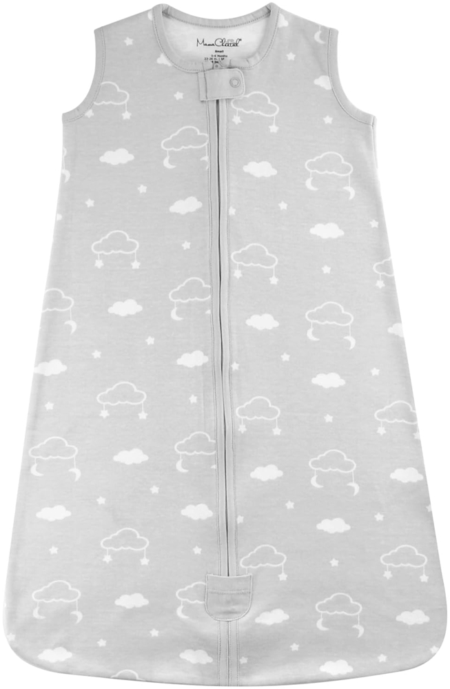 Baby Schlafsack 1. 0 TOG, Bio-Baumwolle, Tragbare Babydecke, Schlafsack mit 2-Wege-Reißverschluss, Ganzjahres-Baby-Schlafsack, Kleinkind Junge Mädchen Neugeborenes, Clouds, Small (0-6 Months) Bild 1