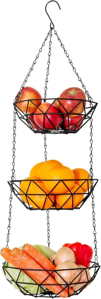 RUBBERNECK Obstschale Etagere mit 3 Körben aus Metall, verstellbar, für Obst und Gemüse, Metall, (3-tlg) Bild 1