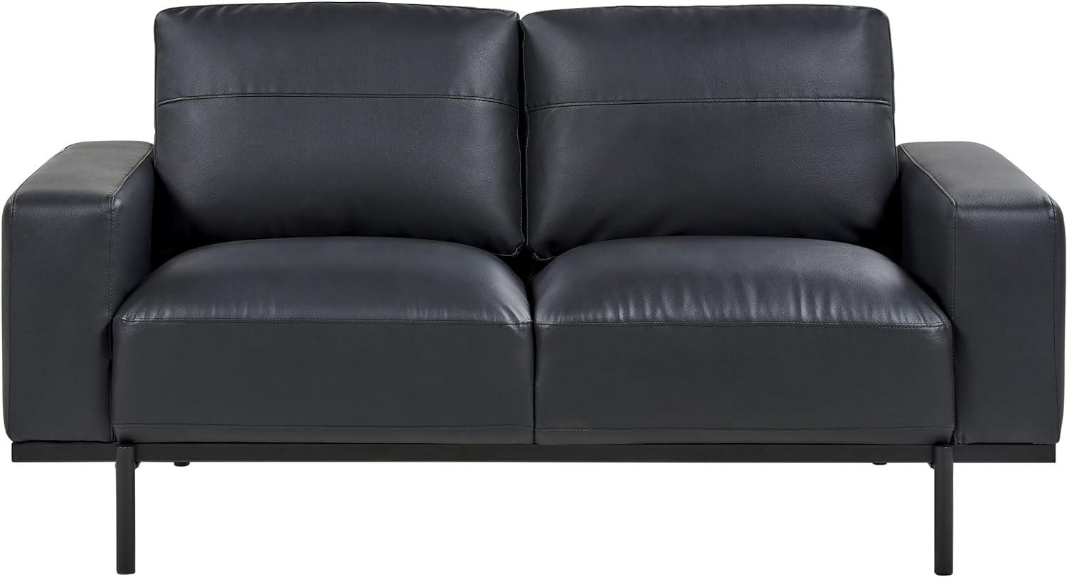 2 Sitzer Sofa SOVIK Schwarz Kunstleder Bild 1